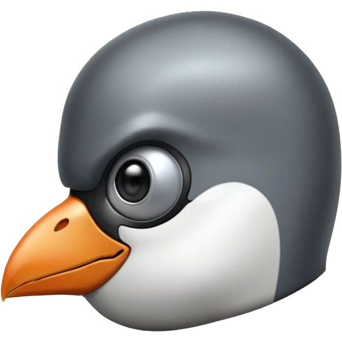 a linux penguen half face terminator emoji
