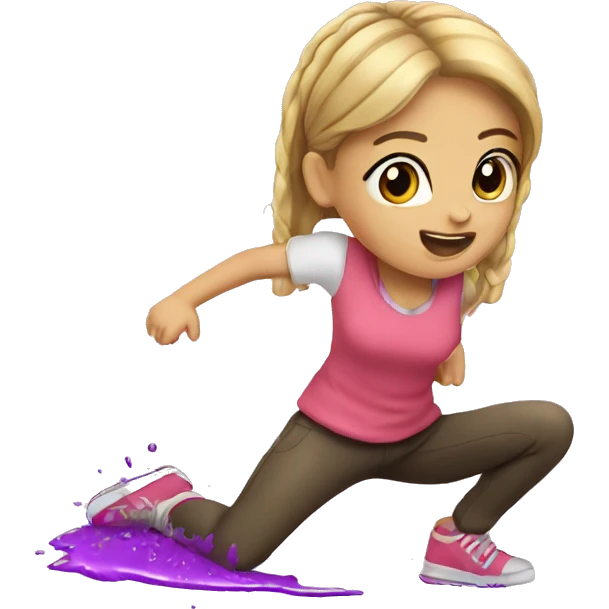 Girl doing a spilt emoji