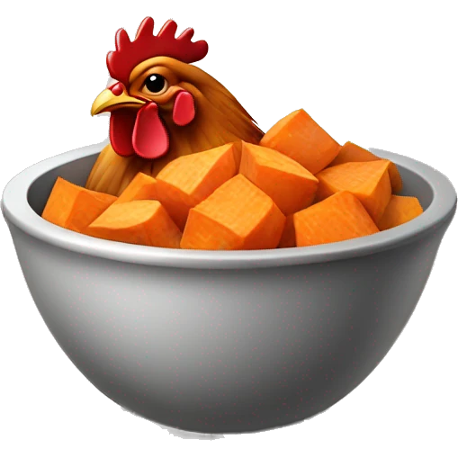 chicken chunk with sweet potatoes bowl emoji