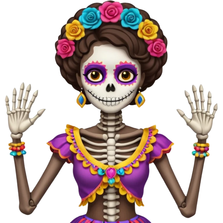 Mexican day of the dead- one female dancing skeleton  emoji
