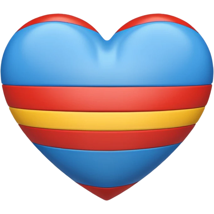 Heart with blue, yellow, red stripes emoji