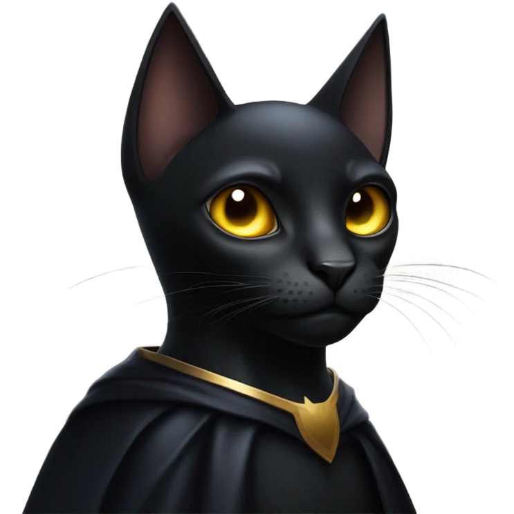 Batman black cat with glowing eyes emoji