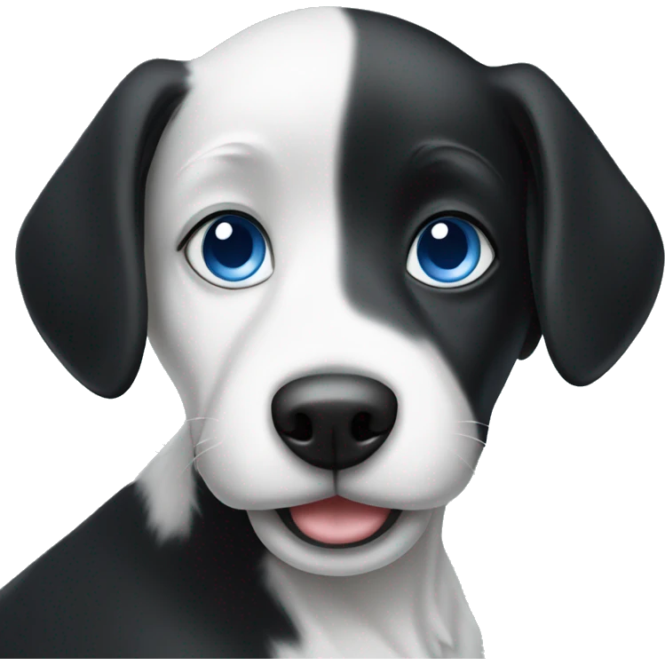 Black & white dog with blue eyes emoji
