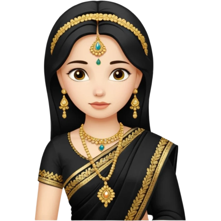 Russian girl in Indian blacksaree show full image emoji