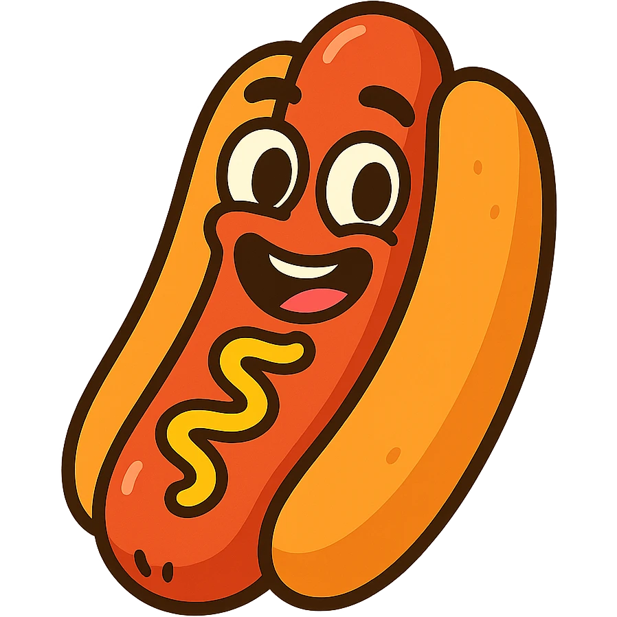 playful and appetizing hotdog emoji