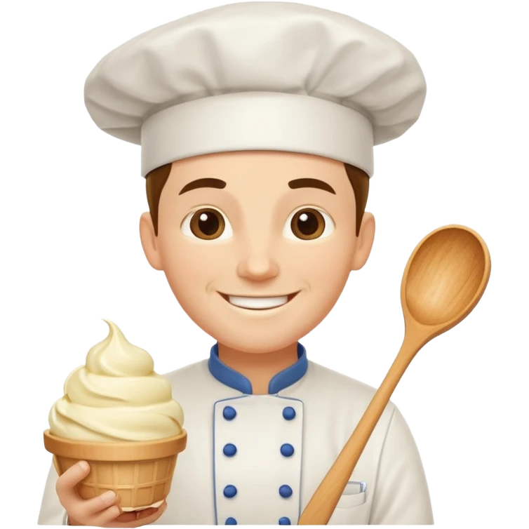 chef holding ice cream emoji