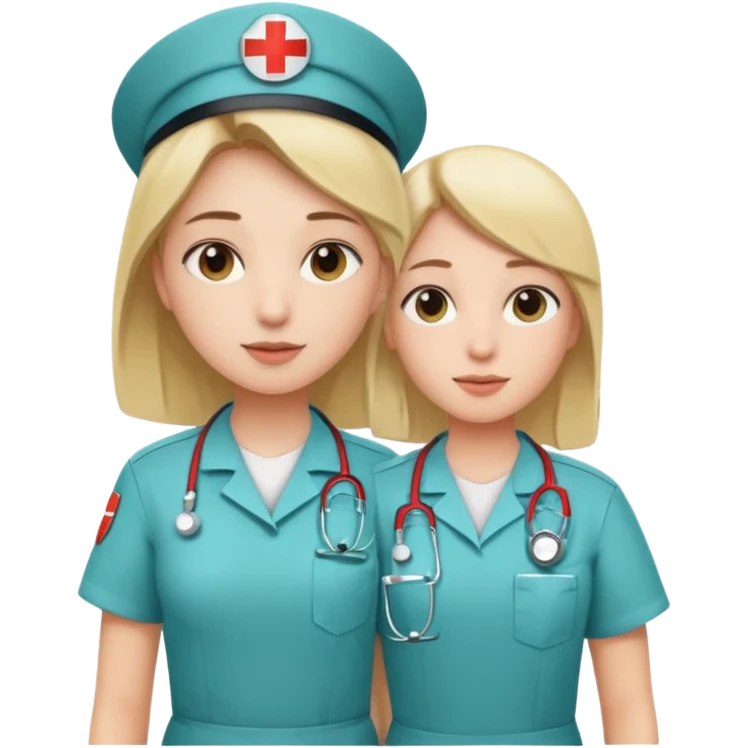 A young medic (woman) attending to a person at the local hospital emoji