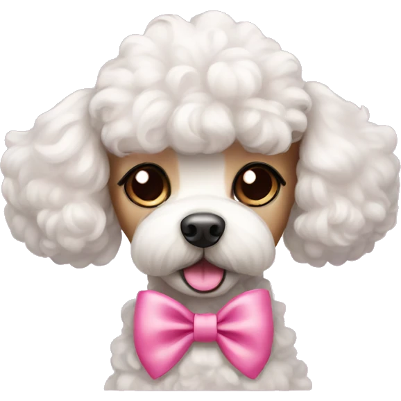 Cute poodle pink bow emoji