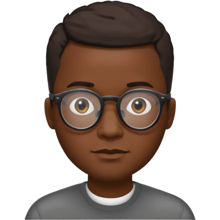 bold and wearing glasess black man emoji