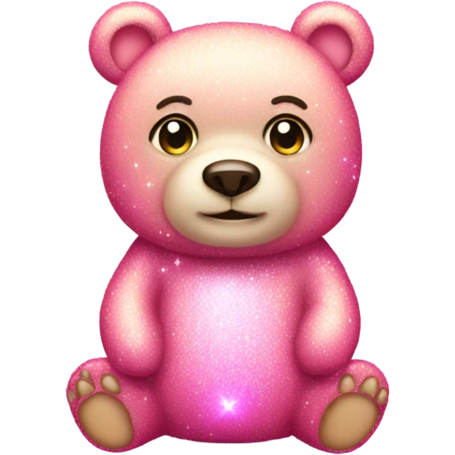 Pink sparkly fat bear  emoji