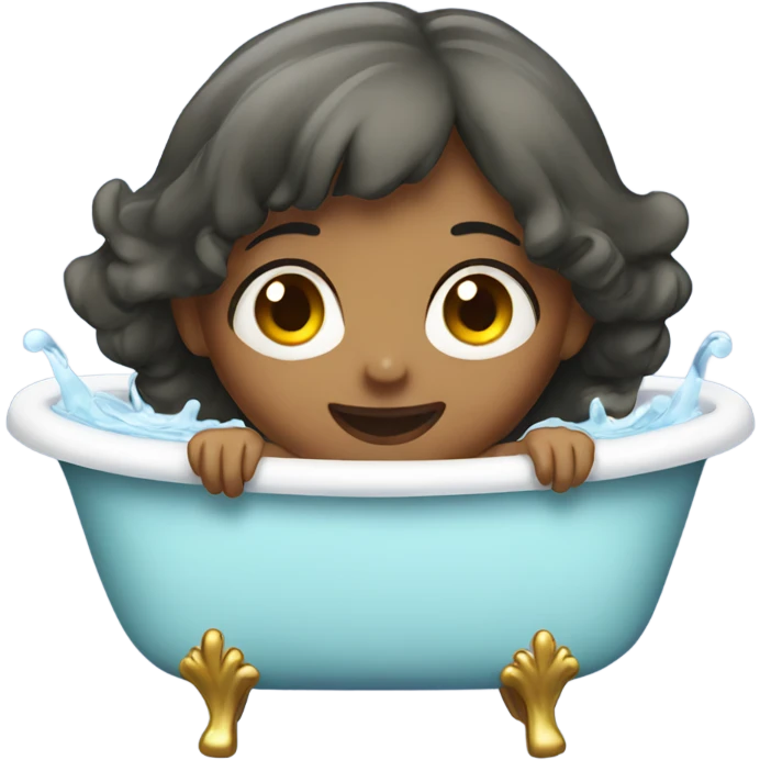 Girl in bathtub with water emoji