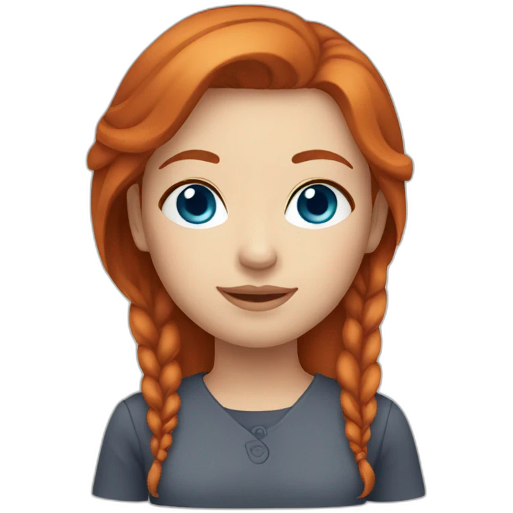 Redhead blue eyes female emoji