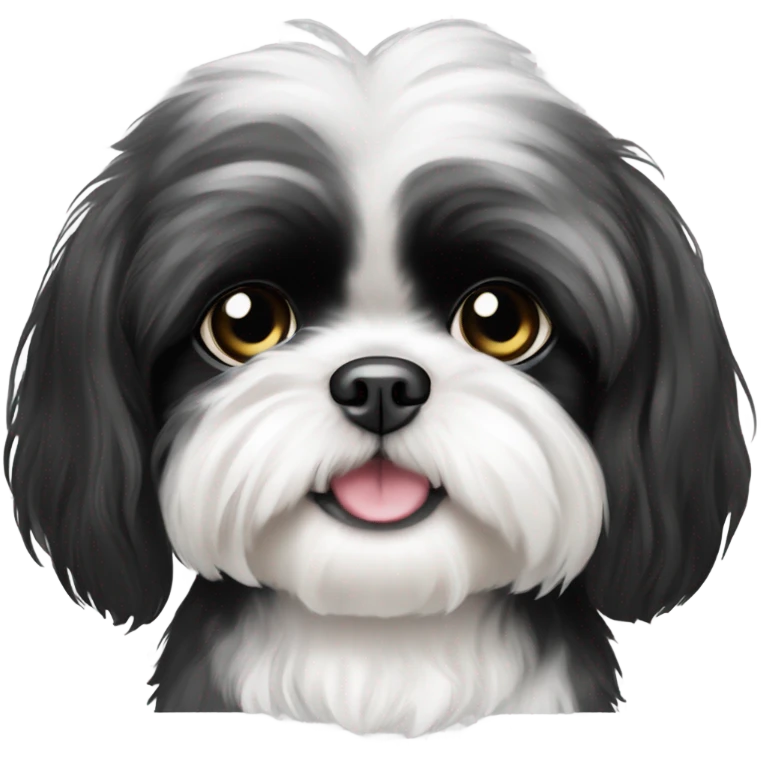 A black and white shih tzu puppy  emoji