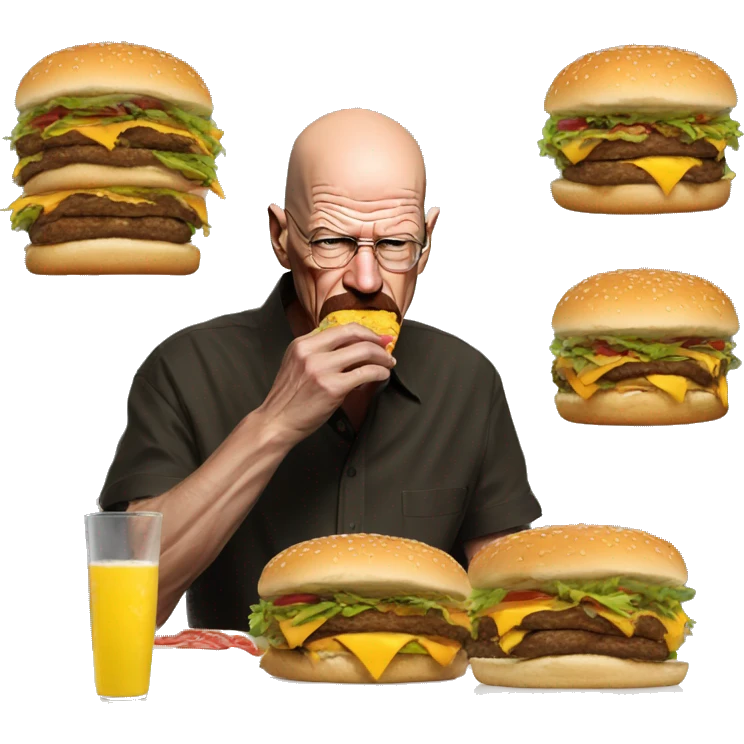 Walter white eating cheeseburgers  emoji
