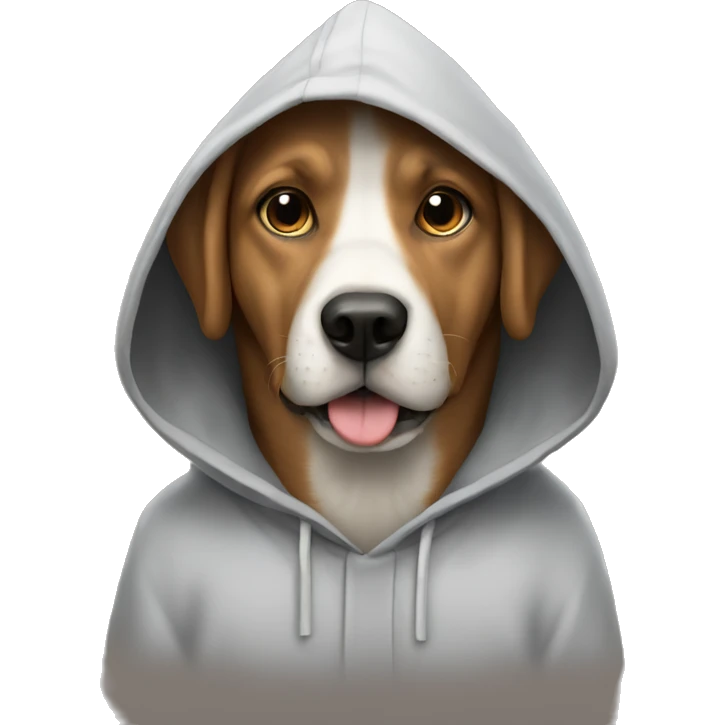 Dog wearing hoodi emoji