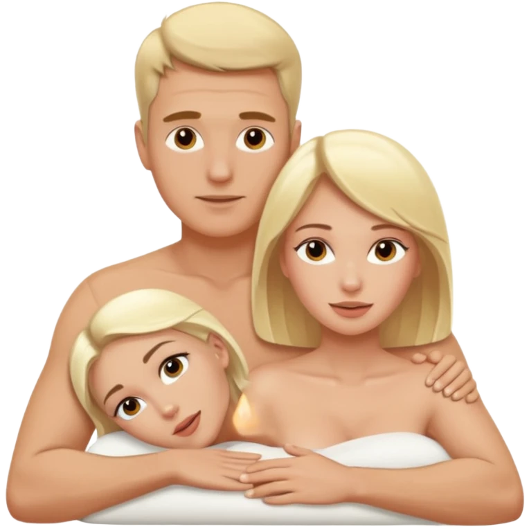 White man giving white blonde woman erotic sex Massage  emoji