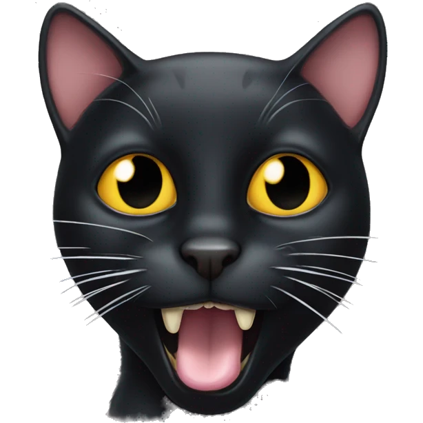 A black cat with a mouse in his mouth  emoji