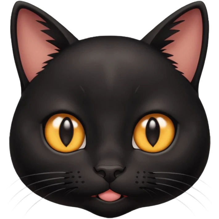 Black cute and funny cat with deep eyes and different emotions emoji