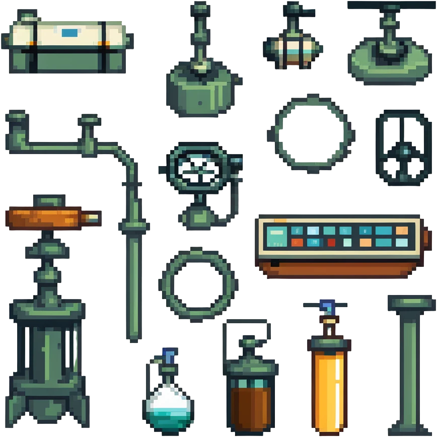 Array of marine geology instruments including magnetometers, ROVs, and sediment sieving equipment emoji