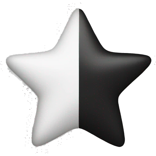 Half black half white star emoji