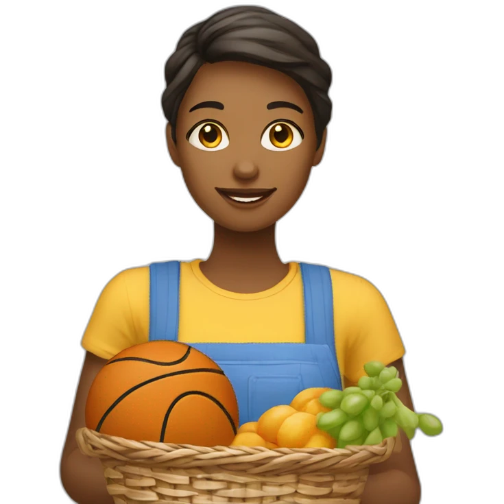 Fille qui met un panier de basket emoji