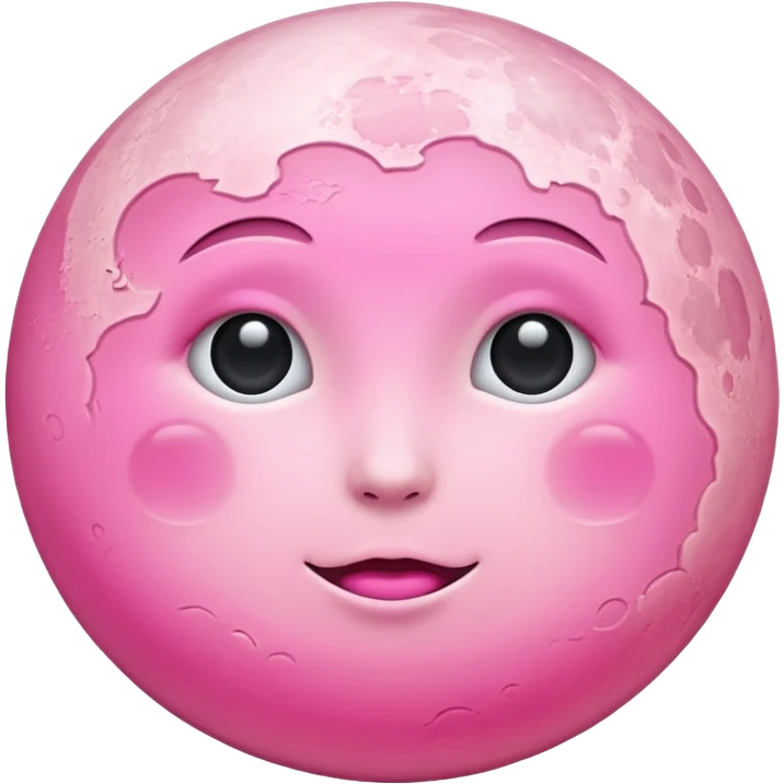 Pink moon with no face emoji