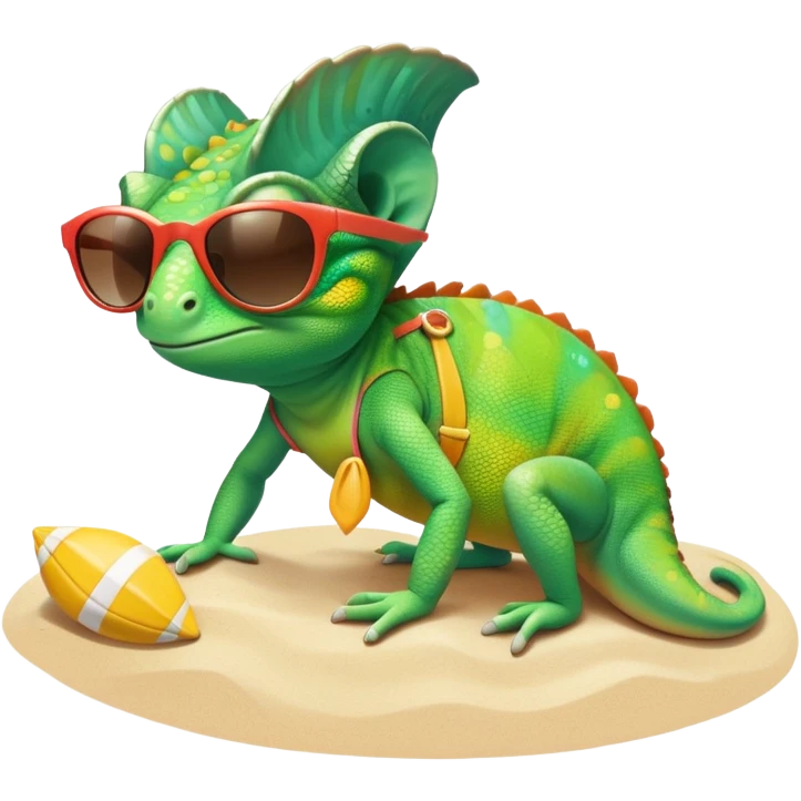 Chameleon wearing sunglasses in a bikini   emoji