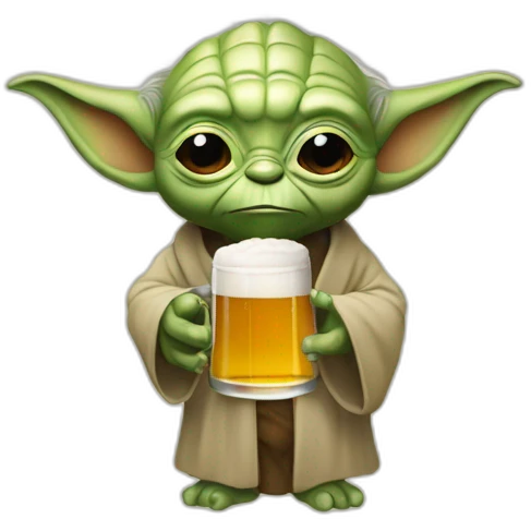 Yoda qui bois une biere emoji