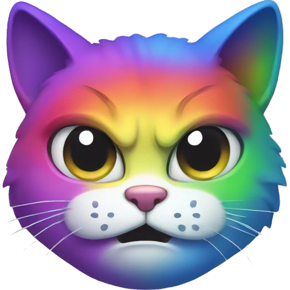 rainbow cat angry emoji