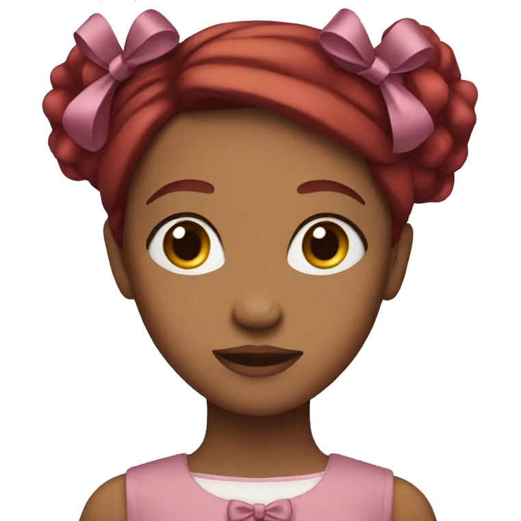 girl with straight burgundy hair and bows emoji