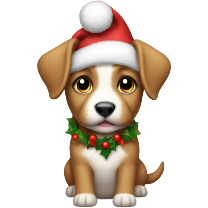 Christmas puppy emoji