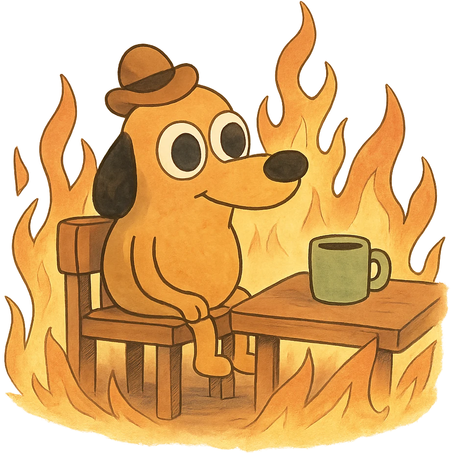this is fine meme character emoji