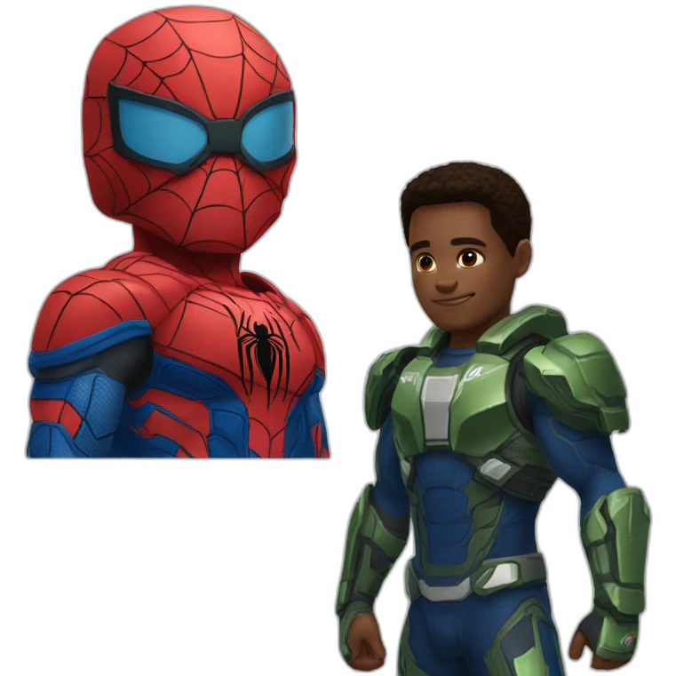 Halo Spartan and Spiderman emoji
