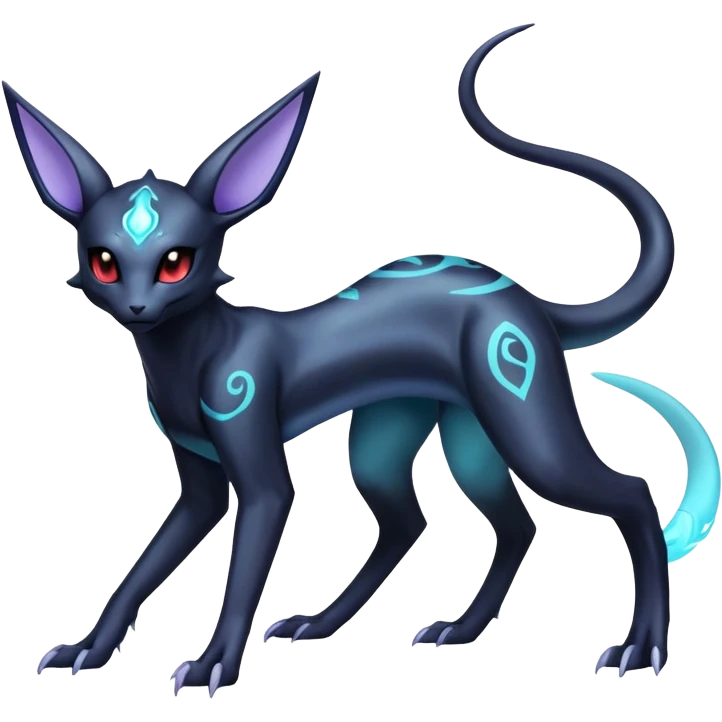 Shiny Ethereal Celestial Futuristic Salandit-Umbreon-Espeon-Hybrid (Full body) emoji