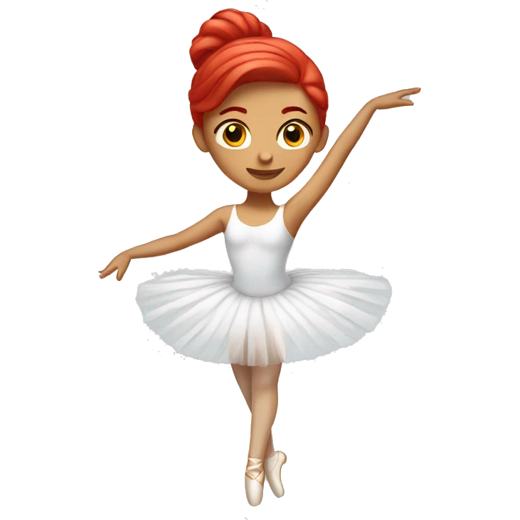 White ballerina with red hair emoji