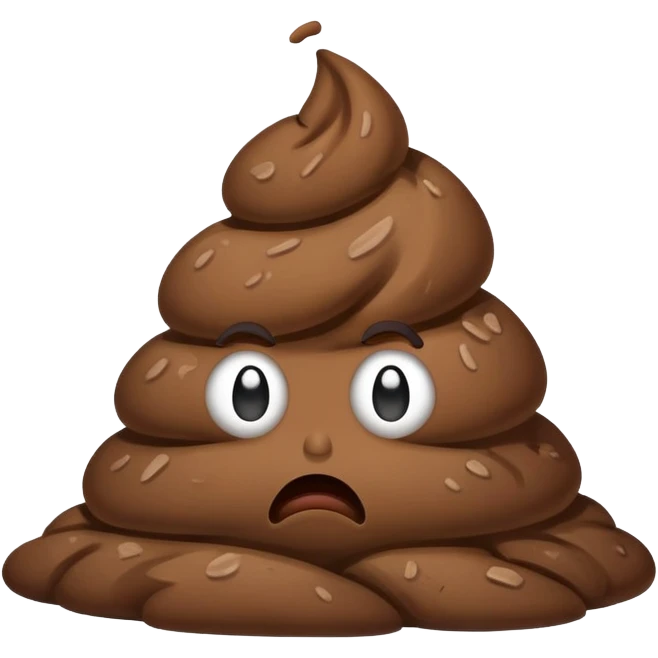 Frowning poop emoji