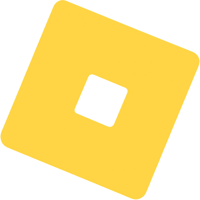 Transform the Roblox logo into a clean, simple, bold emoji-style icon with a transparent background. Keep the design minimal and iconic, suitable for emoji use. emoji