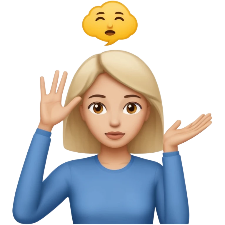 decision gesture women hand on  top of the head emoji