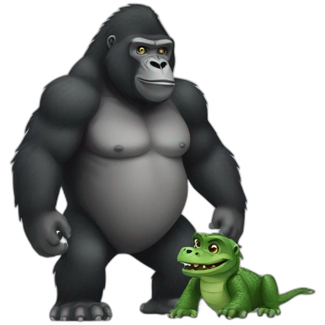 Gorilla and crocodile emoji