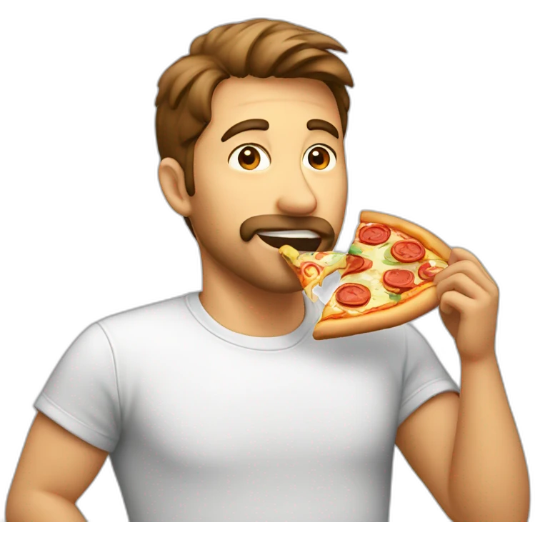 Male eating pizza  emoji