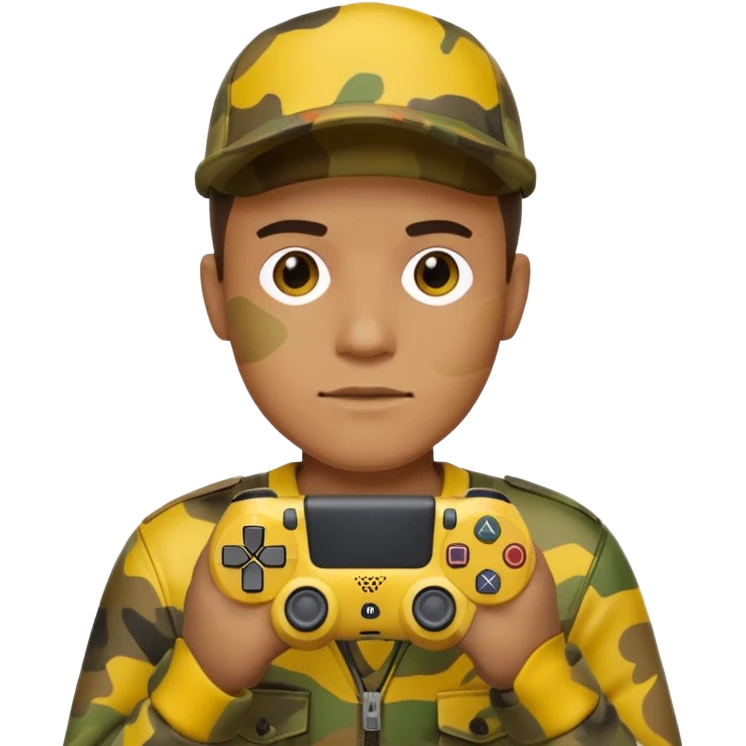 yellow homme-avec-manette-ps4-camouflage not human emoji