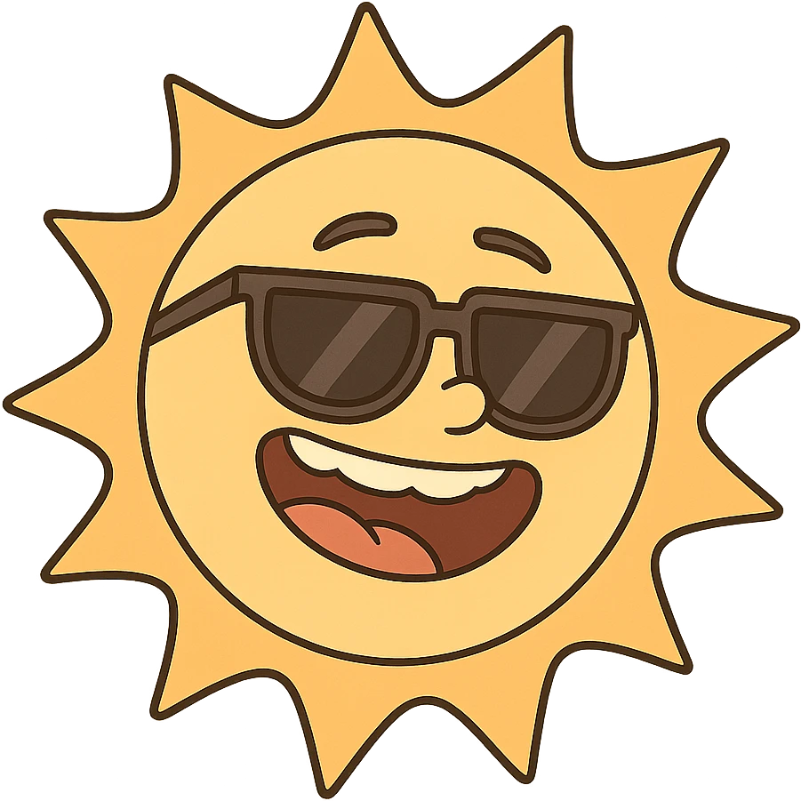 cheerful sun with sunglasses emoji