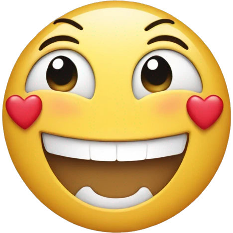 A laughing face with hearts  emoji