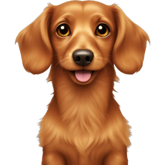 Scruffy ginger dachsund with dark brown eyes and brown eyelashes very cute  emoji