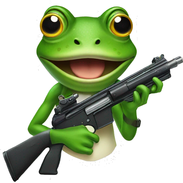 Frog with gun emoji