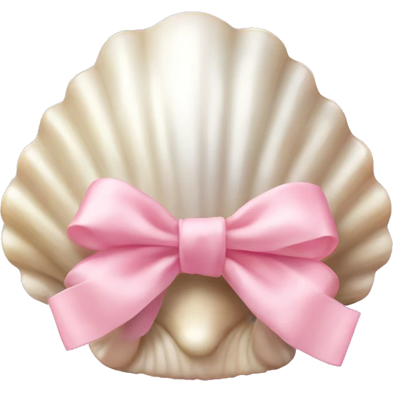 Pearl shell and light pink bow emoji