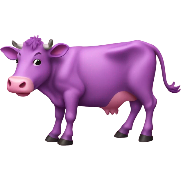 Purple cow riding a pink cow emoji
