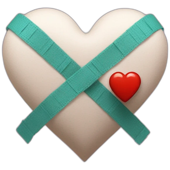 Heart has been bandaged over a broken heart emoji