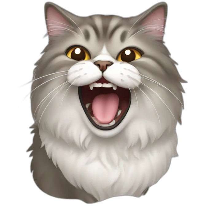 persian cat yawning emoji