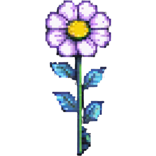 minimalist pixel art flower, just a few pixels, no shading emoji